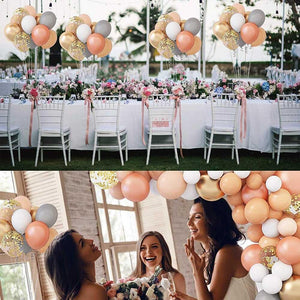 129 Pieces Blush Balloon Garland Arch Kit Rose Gold Pastel Orange Confetti Latex Balloons for Wedding Birthday Party Baby Shower Decor - Lasercutwraps Shop
