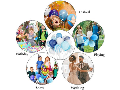 130 PCS Blue Balloon Garland Arch Kit White Balloons Latex Balloons Set for Wedding Birthday Balloons Baby Shower Decorations - Lasercutwraps Shop