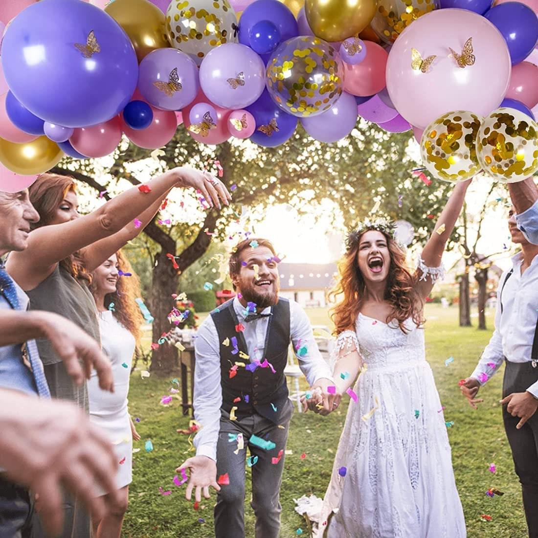 114pcs Pink and Purple Balloons Garland Arch Kit for Engagement Wedding Baby Shower Birthday Party Anniversary Celebration Butterfly Decor - Lasercutwraps Shop