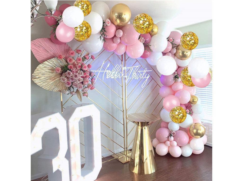 120Pcs Pink and Gold Balloons Garland Kit, Gold Confetti Balloons Pink and White Party Balloons for Baby Shower Wedding Party Decorations - Lasercutwraps Shop