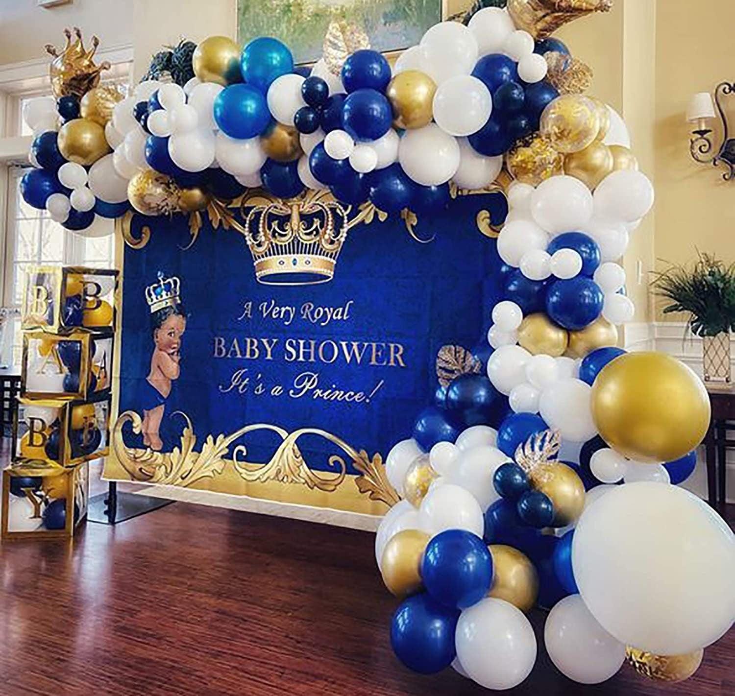 Royal Blue Balloon Garland Kit for Royal Prince BabyShower Wedding Graduation BoysFirst Birthday Party - Lasercutwraps Shop