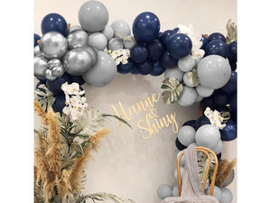 Navy Blue Silver Balloons Garland Kit, 159 pcs Navy Blue White Silver Confetti Balloons Arch Kit for Birthday Party Baby Shower Decorations - Lasercutwraps Shop