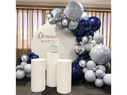 Navy Blue Silver Balloons Garland Kit, 159 pcs Navy Blue White Silver Confetti Balloons Arch Kit for Birthday Party Baby Shower Decorations - Lasercutwraps Shop