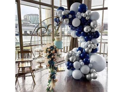 159Pcs Silver Navy Blue Balloon Arch Kit Confetti Balloons Garland for Wedding Graduation Baby Shower Anniversary Birthday Party Decorations - Lasercutwraps Shop