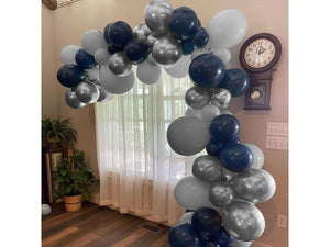 Navy Blue Balloon Arch Garland Kit with Silver Grey Latex Balloons Agate Balloons for Birthday Graduation Wedding Decoration Party Supplies - Lasercutwraps Shop