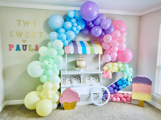 Pastel Rainbow Balloon Garland Arch Kit, Baby Shower Gender Reveal Balloon Arch, Unicorn Ice Cream Party Arch Girls #RAINBOWPASTELBL - Lasercutwraps Shop
