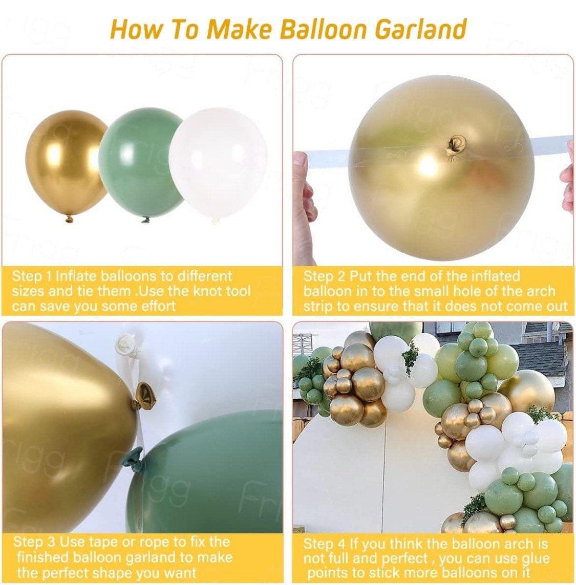 127Pcs Reusable Sage Green Balloon Garland Kit, Green White Gold Latex Balloons for Boy Girl Birthday Party - Lasercutwraps Shop