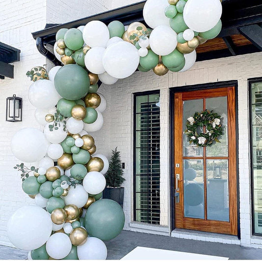 127Pcs Reusable Sage Green Balloon Garland Kit, Green White Gold Latex Balloons for Boy Girl Birthday Party - Lasercutwraps Shop