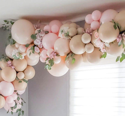 124 Boho neutral balloon garland Double Stuffed for Bridal Shower, baby shower, boho parties, blush, Apricot, pink ,balloon Garland kit - Lasercutwraps Shop