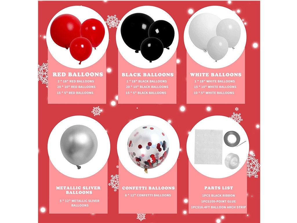 110 Pack Red Black and White Balloon Arch Garland Kit, 18ââ‚?Large DIY Party Balloons Decoration Set Confetti Balloons - Lasercutwraps Shop