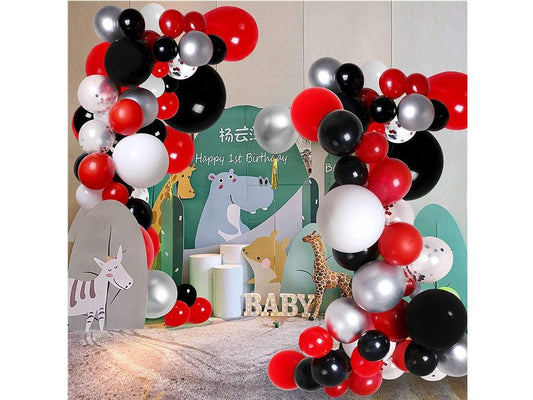 110 Pack Red Black and White Balloon Arch Garland Kit, 18ââ‚?Large DIY Party Balloons Decoration Set Confetti Balloons - Lasercutwraps Shop