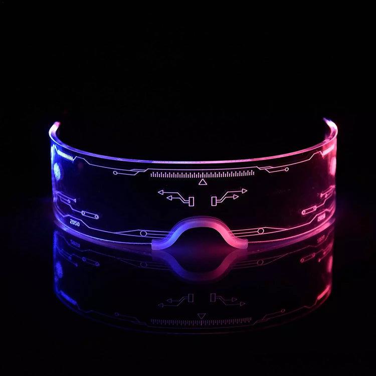 LED Visor Glasses Cyberpunk, Light Up Glasses with 7 Colors and 5 Modes, Luminous Glasses for Cosplay Halloween - Lasercutwraps Shop