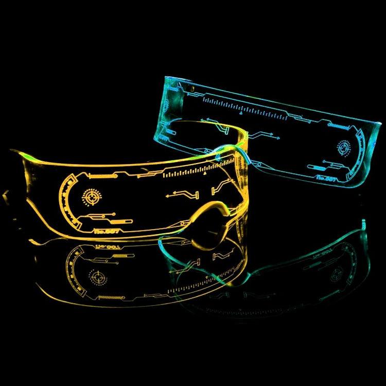 LED Visor Glasses Cyberpunk, Light Up Glasses with 7 Colors and 5 Modes, Luminous Glasses for Cosplay Halloween - Lasercutwraps Shop