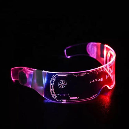 LED Visor Glasses Cyberpunk, Light Up Glasses with 7 Colors and 5 Modes, Luminous Glasses for Cosplay Halloween - Lasercutwraps Shop