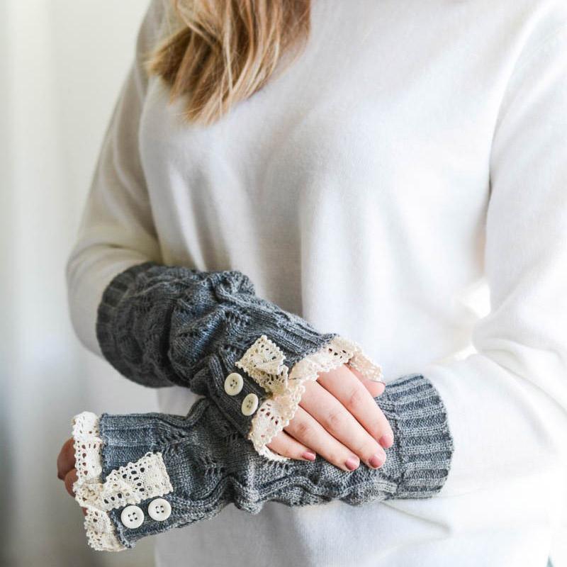 Knitted Fingerless Gloves - Lasercutwraps Shop