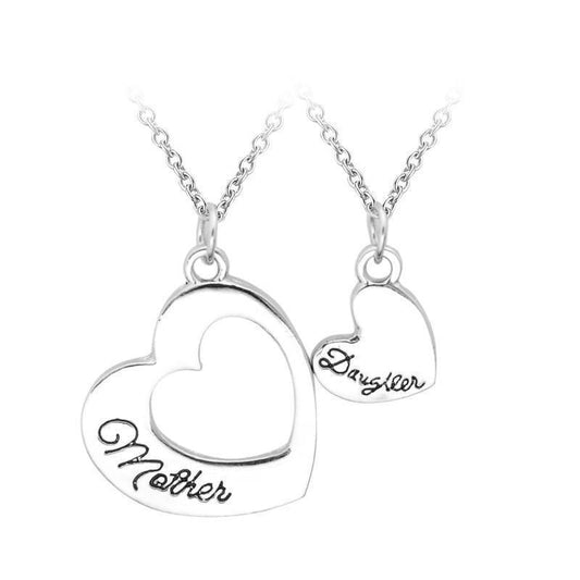 Matching Heart Mother Daughter Necklace Set of 2 - Lasercutwraps Shop