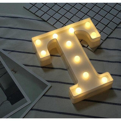 LED Letter Lights Sign 26 Letters Alphabet Light Up Letters Sign for Night Light Wedding Birthday Party Battery Powered - Lasercutwraps Shop