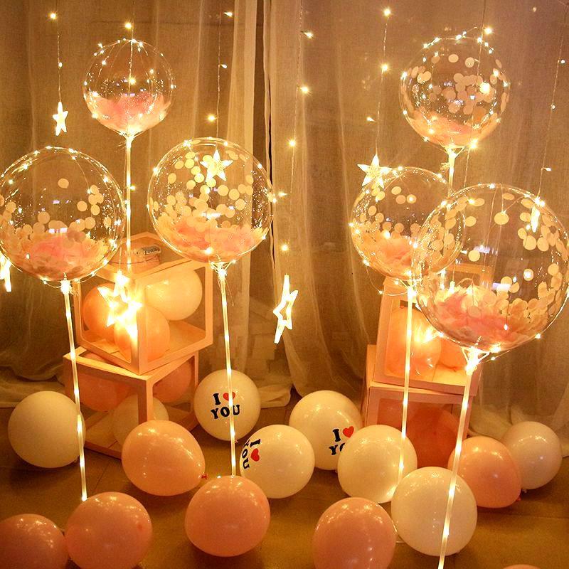 70cm Wedding Birthday Party Big Latex Stuffing Clear Balloons Foil Balloons Holder Sticks - Lasercutwraps Shop