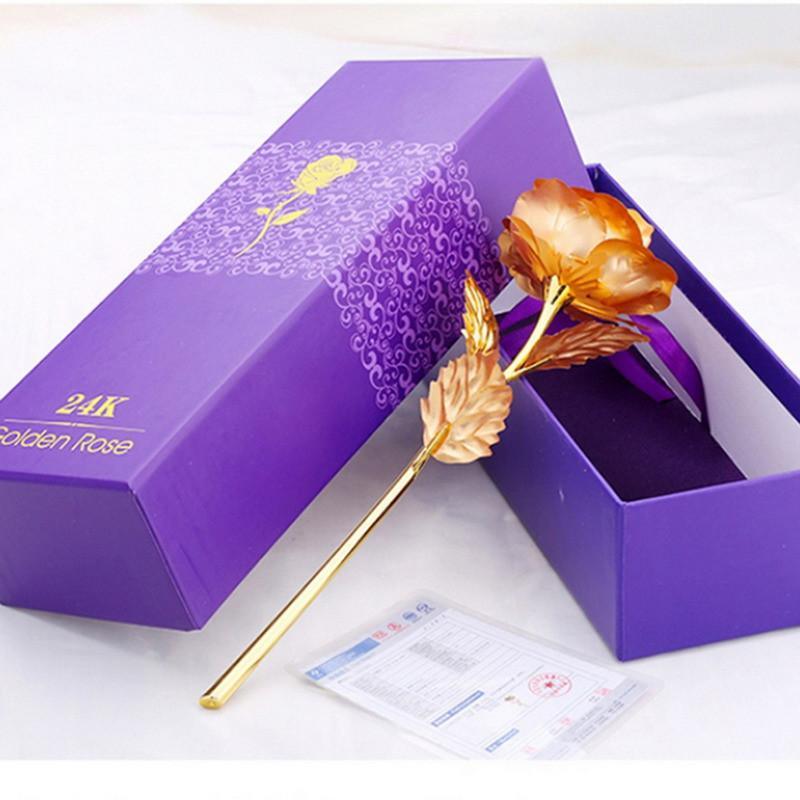 24K Gold Rose Gifts for Mom, Rose Flower with Gift Box - Lasercutwraps Shop