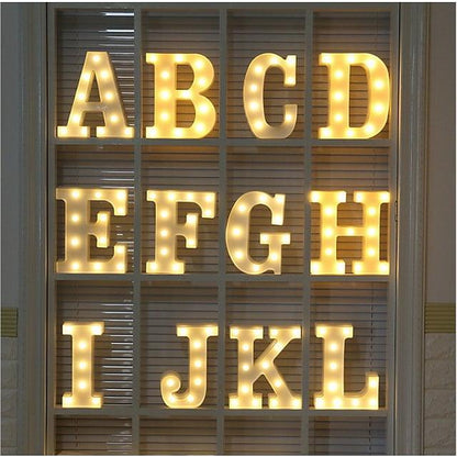 LED Letter Lights Sign 26 Letters Alphabet Light Up Letters Sign for Night Light Wedding Birthday Party Battery Powered - Lasercutwraps Shop