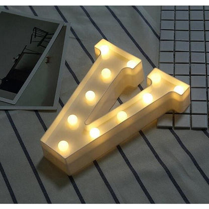 LED Letter Lights Sign 26 Letters Alphabet Light Up Letters Sign for Night Light Wedding Birthday Party Battery Powered - Lasercutwraps Shop