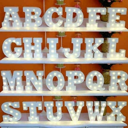 LED Letter Lights Sign 26 Letters Alphabet Light Up Letters Sign for Night Light Wedding Birthday Party Battery Powered - Lasercutwraps Shop