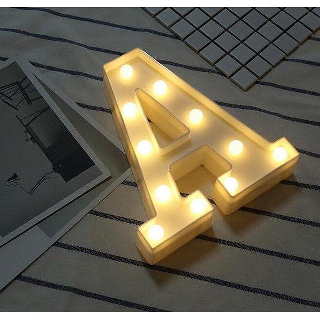 LED Letter Lights Sign 26 Letters Alphabet Light Up Letters Sign for Night Light Wedding Birthday Party Battery Powered - Lasercutwraps Shop