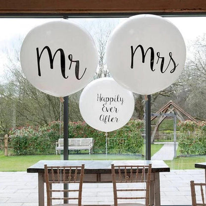 36 Inch Giant Wedding Balloons Mr. & Mrs. White Balloons for Wedding - Lasercutwraps Shop