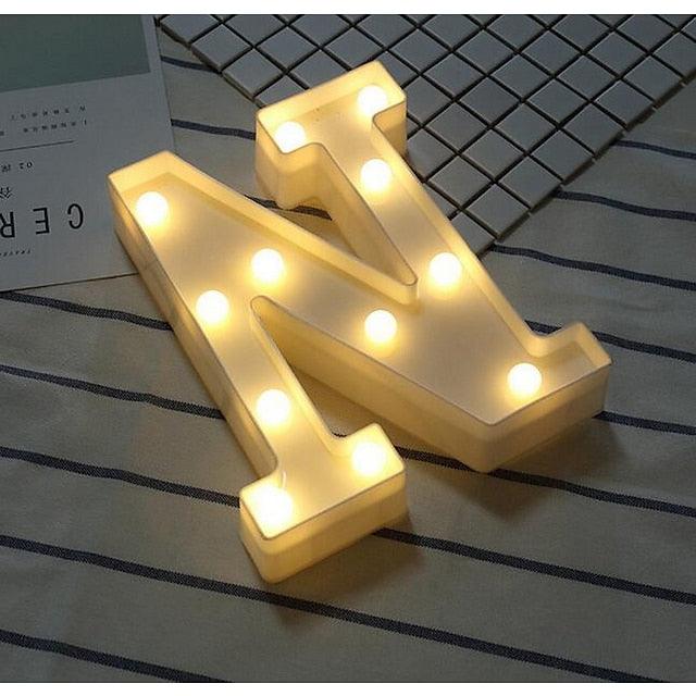 LED Letter Lights Sign 26 Letters Alphabet Light Up Letters Sign for Night Light Wedding Birthday Party Battery Powered - Lasercutwraps Shop