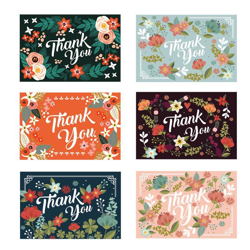 Thank You Cards With Envelopes 48 Bulk - Custom Floral Graduation Thank You Cards 6 Design 4 X 6 Inch - Lasercutwraps Shop