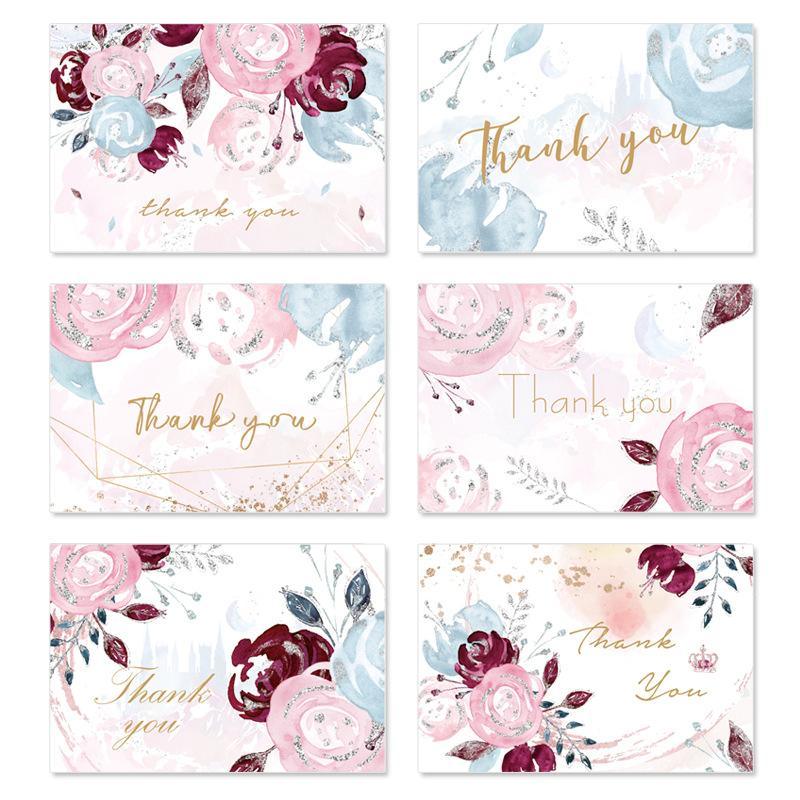 Thank You Cards With Envelopes 48 Bulk - Romantic Wedding Thank You Cards 6 Design 4 X 6 Inch Blank Inside - Lasercutwraps Shop