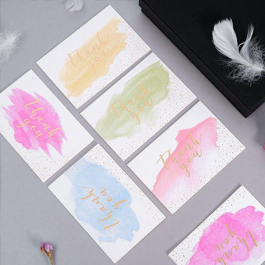 Thank You Cards With Envelopes 48 Bulk - Watercolor Thank You Cards 6 Design 4 X 6 Inch for Birthday Wedding Baby Shower - Lasercutwraps Shop