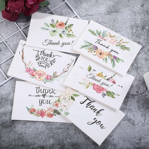 Thank You Cards With Envelopes 48 Bulk - Simple Floral Thank You Cards 6 Design 4 X 6 Inch - Lasercutwraps Shop
