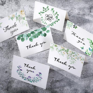 Thank You Cards With Envelopes 48 Bulk - Greenery Thank You Cards 6 Design 4 X 6 Inch for Business - Lasercutwraps Shop
