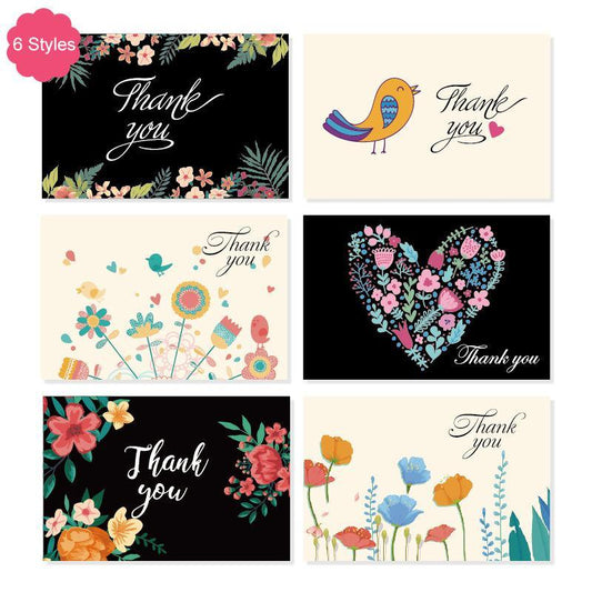Thank You Cards With Envelopes 48 Bulk - Love Bird Heart Thank You Cards 6 Design 4 X 6 Inch - Lasercutwraps Shop
