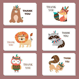 Thank You Cards With Envelopes 48 Bulk - Cartoon Baby Shower Thank You Cards 6 Design 4 X 6 Inch Thank U Note Blank Inside - Lasercutwraps Shop
