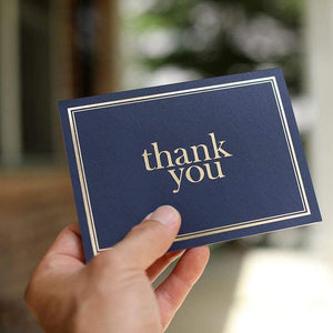Classy Navy Blue Thank You Cards Bulk- Thank U Greeting Notes, Blank Inside - Lasercutwraps Shop