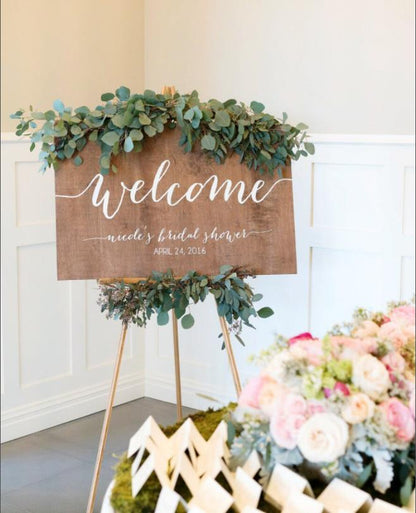 Welcome Sign, Bridal Shower Welcome Sign, Wedding Shower Sign, Baby Shower Welcome Sign, Engagement Party Sign, Wood Wedding Signs - Lasercutwraps Shop