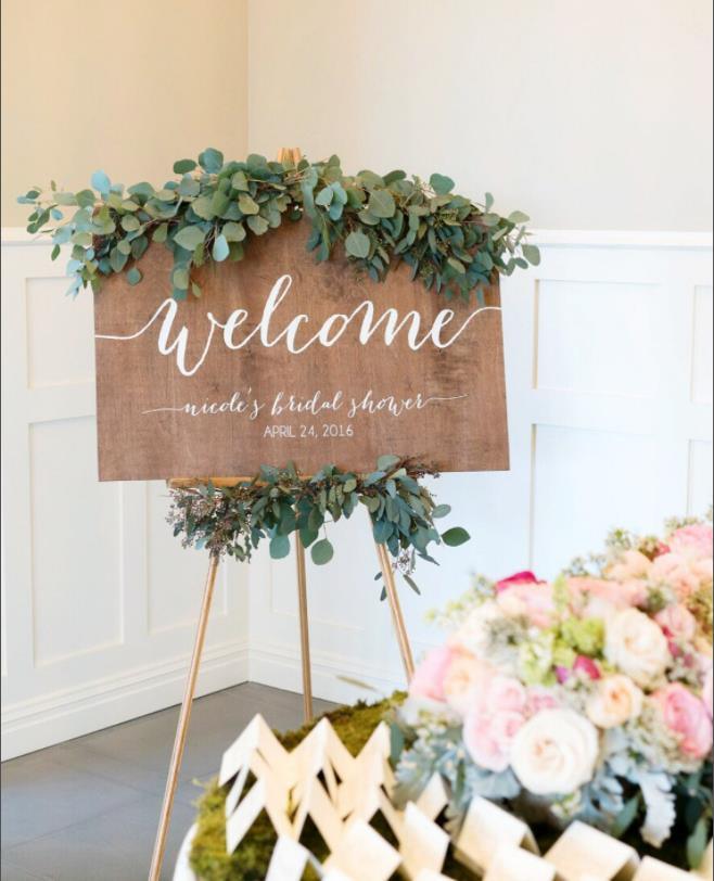 Welcome Sign, Bridal Shower Welcome Sign, Wedding Shower Sign, Baby Shower Welcome Sign, Engagement Party Sign, Wood Wedding Signs - Lasercutwraps Shop