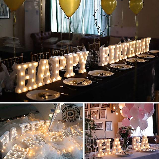 LED Letter Lights Sign 26 Letters Alphabet Light Up Letters Sign for Night Light Wedding Birthday Party Battery Powered - Lasercutwraps Shop