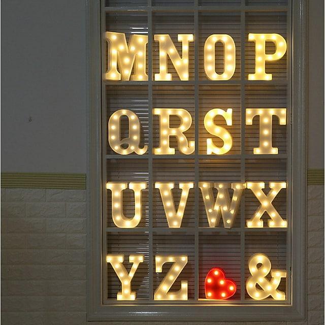 LED Letter Lights Sign 26 Letters Alphabet Light Up Letters Sign for Night Light Wedding Birthday Party Battery Powered - Lasercutwraps Shop