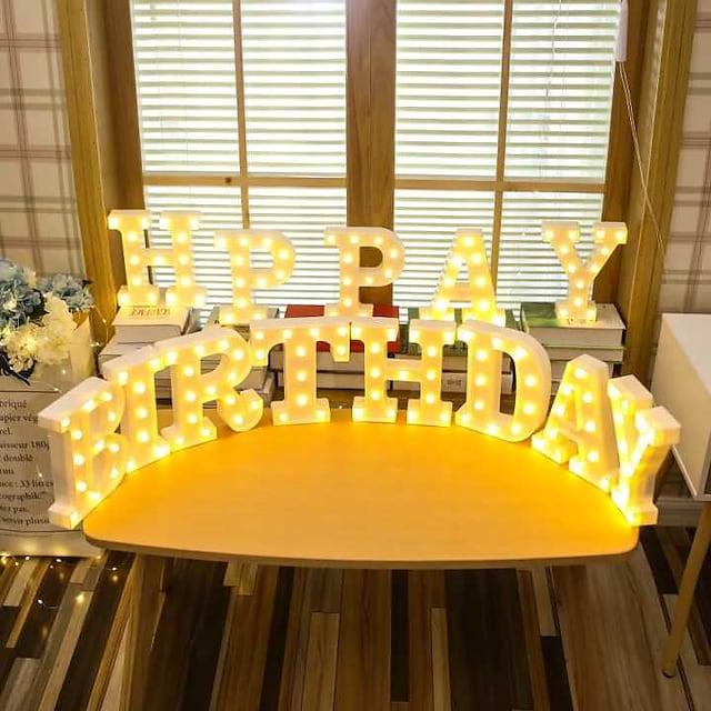 LED Letter Lights Sign 26 Letters Alphabet Light Up Letters Sign for Night Light Wedding Birthday Party Battery Powered - Lasercutwraps Shop