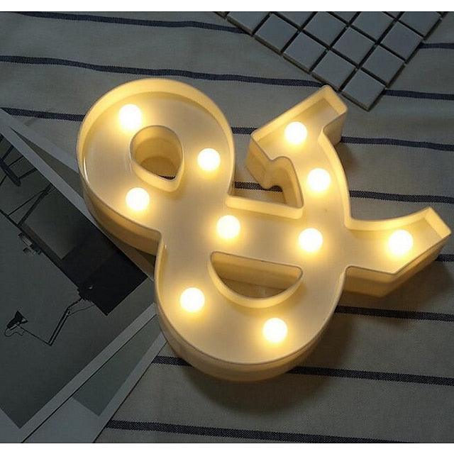 LED Letter Lights Sign 26 Letters Alphabet Light Up Letters Sign for Night Light Wedding Birthday Party Battery Powered - Lasercutwraps Shop